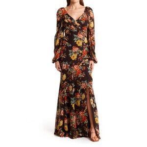 BRAND NEW 💫✨Veronica Beard Avani floral 100% silk maxi dress in Oxblood size 0